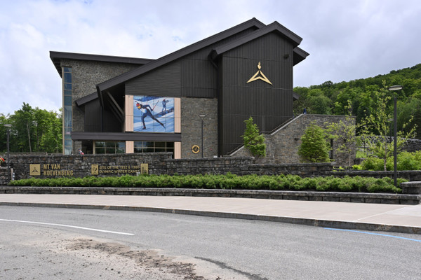 The main building of the Mt Van Hoevenberg Olympic Sports Complex near Lake Placid, NY.