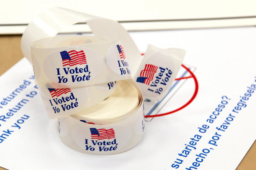 A roll of "I Voted" stickers