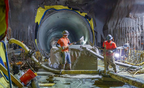 MTA workers in a tunnel