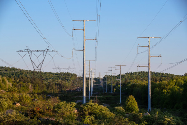 Transmission lines running through the North Country.