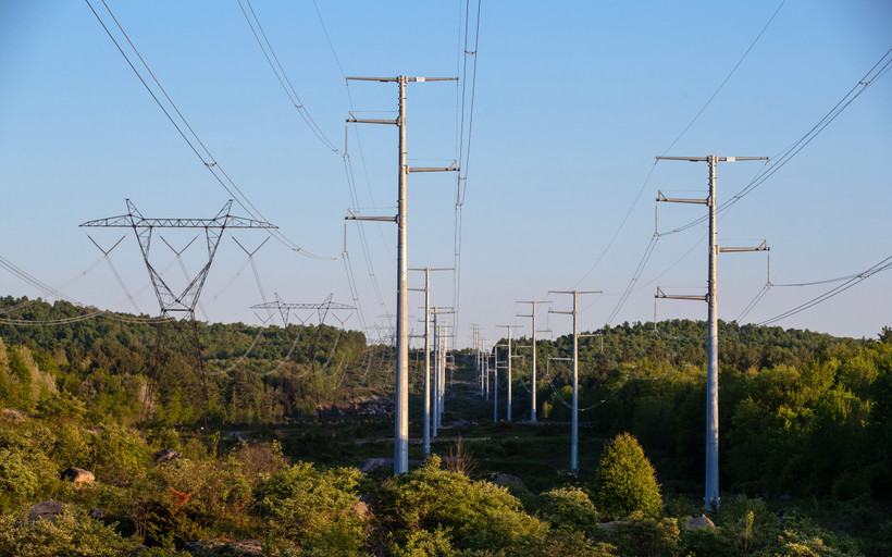 Transmission lines running through the North Country.
