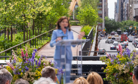 A blurred Kathy Hochul