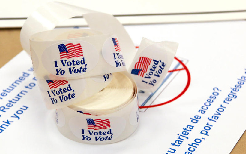 A roll of "I Voted" stickers