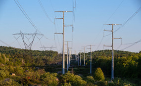 Transmission lines running through the North Country.