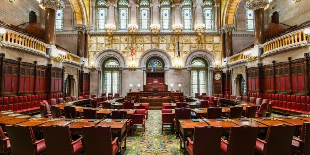 The chamber of the New York Senate