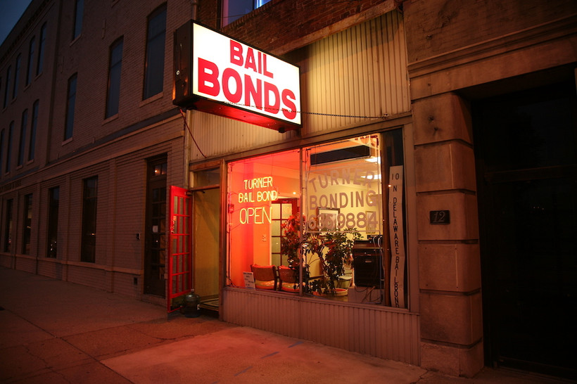 A bail bonds sign