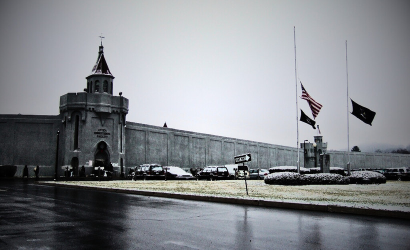 Attica Correctional Facility on a winter day in Attica, New York.