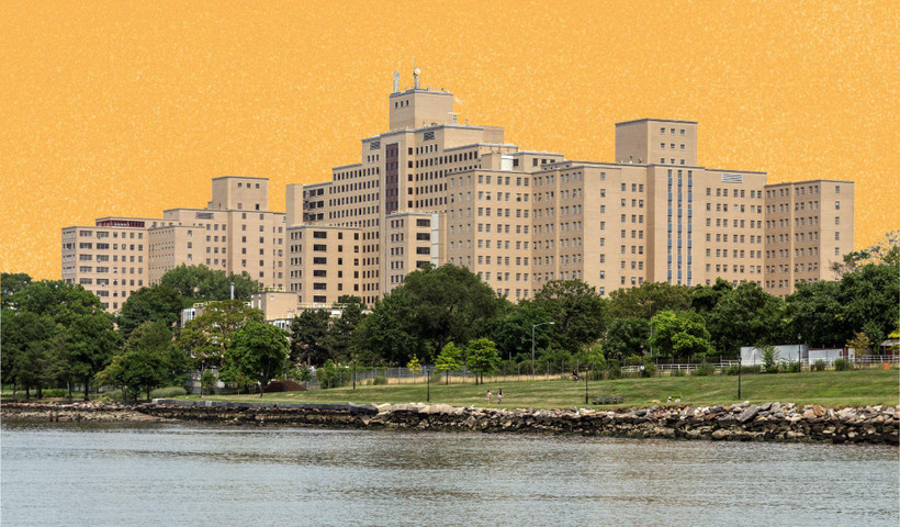 The Manhattan Psychiatric Center, seen from the Harlem River.