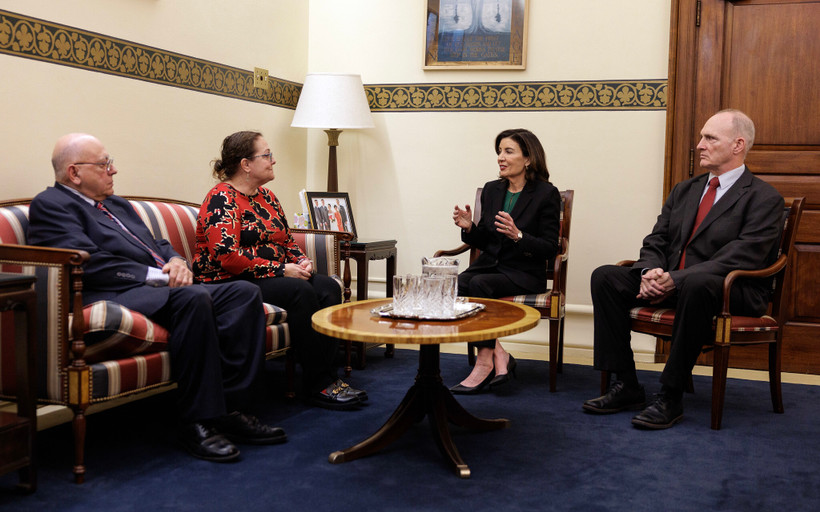 Governor Kathy Hochul in a meeting