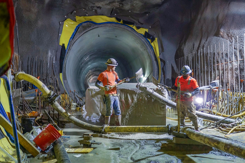 MTA workers in a tunnel