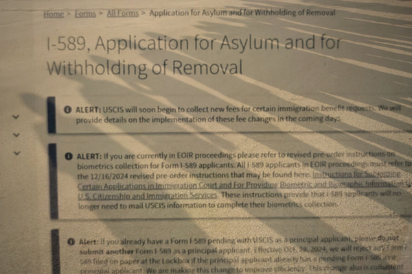 Shadows over an asylum application form