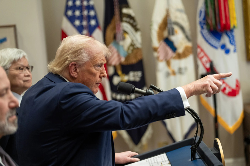 Trump at a press conference