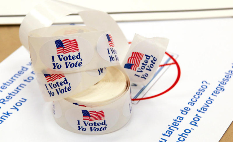 A roll of "I Voted" stickers