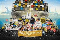 WORKERS OF THE WORLD UNITE AGAINST AMAZON