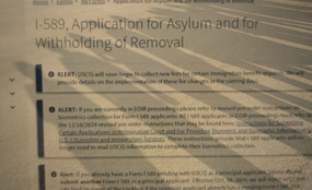 Shadows over an asylum application form