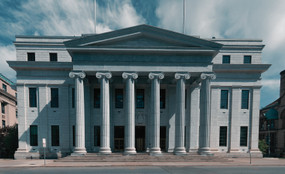 Dramatic photo of the Court of Appeals in Albany, New York