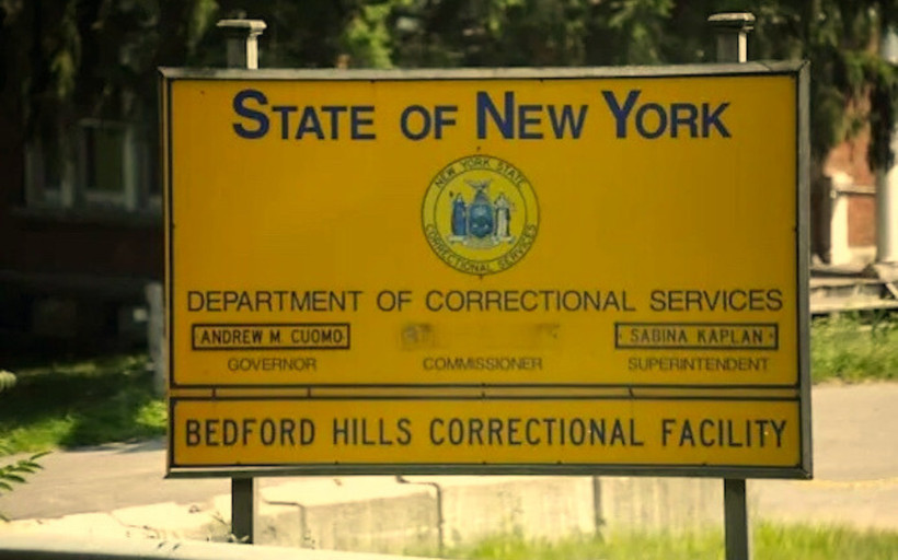 A sign outside of Bedford Hills Correctional Facility.